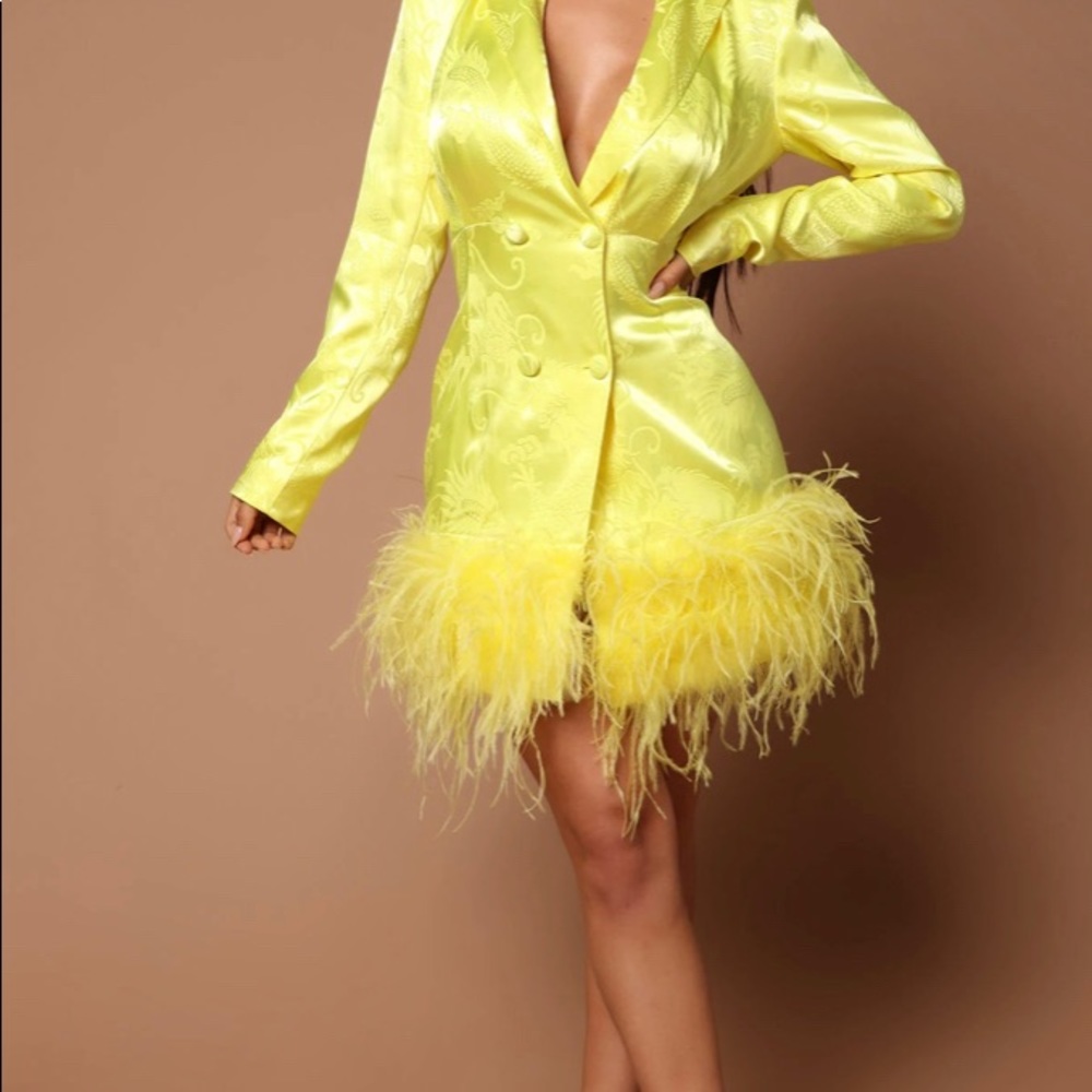 Satin Neon Blazer Dress